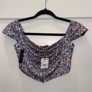 NWT! AFRM Floral Off-Shoulder Crop Top